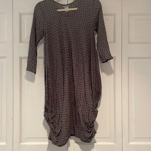 Just Jill brown polka dot asymmetrical dress